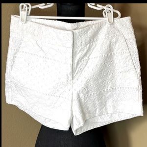 CREMIEUX white eyelet shorts fully lined size 6, 3 1/2 inseam, dressy, casual
